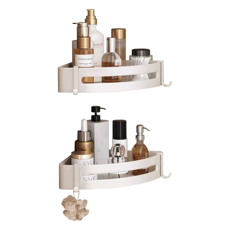 Baño blanco de almacenamiento rack ponche-libre aseo ducha cuarto de baño colgante de pared triángulo rack de almacenamiento
