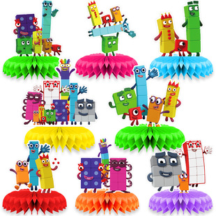 Digital Building Blocks Party Decoration Supplies Numberblocks Building Blocks Game Honeycomb Ornaments Honeycomb Swing suit
