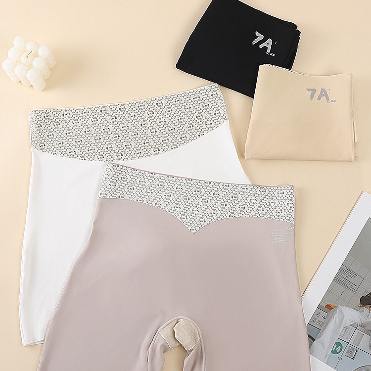 New Ice Silk Seamless Safety Pants and Underwear Two-in-One High Waist Hip-lifting Belly-tucking Class 7A Bacteriostatic Non-hemming Leggings