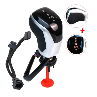 Cab and accessories | Led Gear Head, Electronic Gear - matte-silver-perforated-leather-red-light-automatic-transmission
