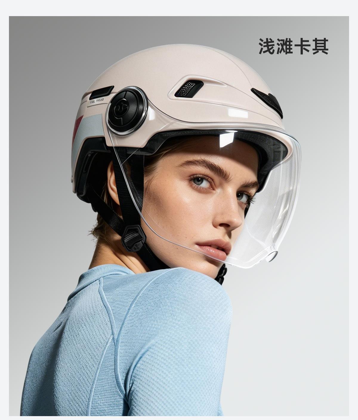 Two Little Bees 3C Certified Electric Motorcycle Safety Helmet for Men and Women, Summer Sun Protection Half Helmet, Suitable for All Seasons