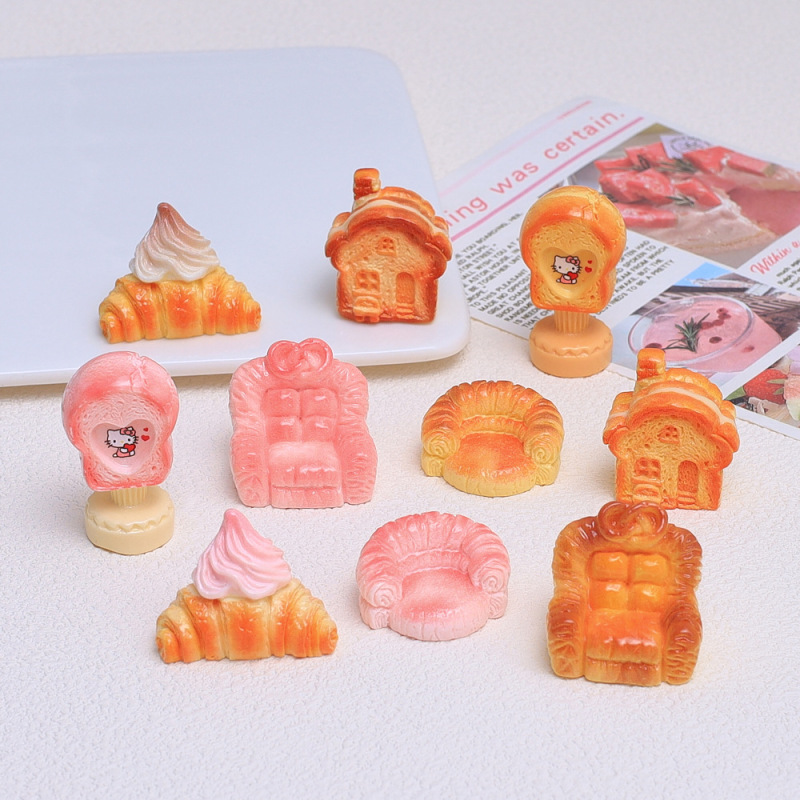 卡通面包家园创意食玩手工diy饰品配件奶油胶树脂小配件材料批发|undefined