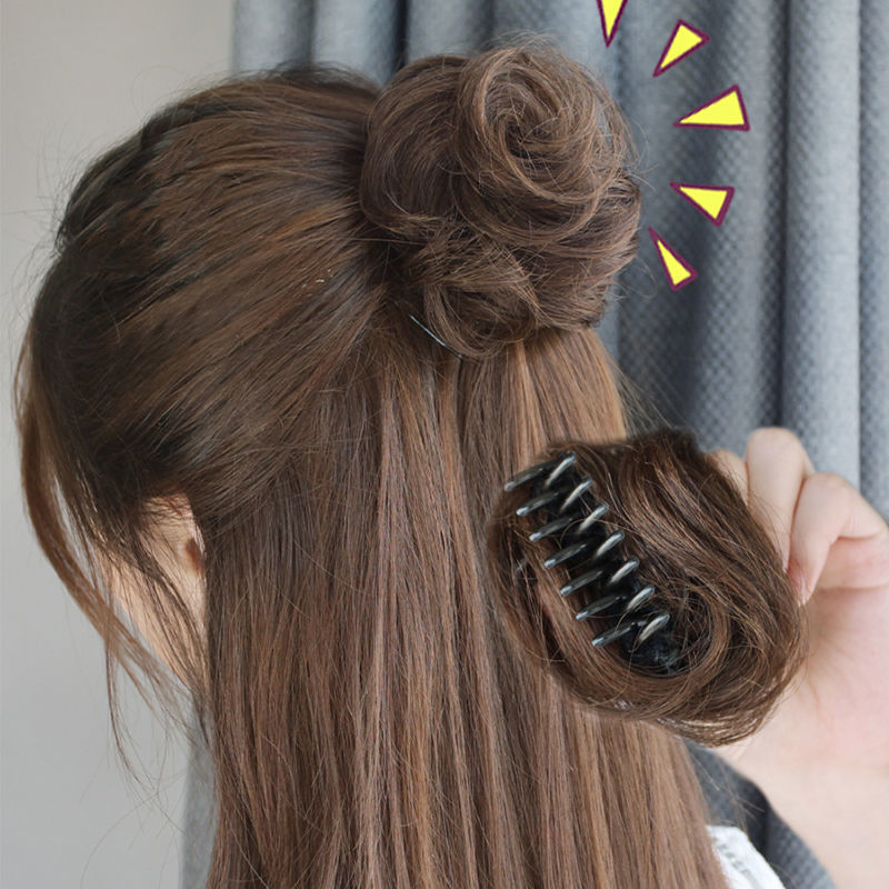 Wig Grab Clip Straight Hair Bud Girl's Mini Small Hair Pack Lazy Hair Curler Flower Bud Ball Head Natural matted silk