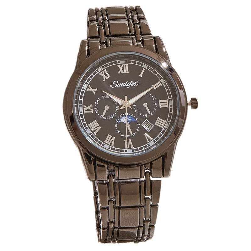 Reloj deportivo de moda reloj de los hombres pequeños de tres ojos calendario de seis pines reloj de cuarzo reloj de hombre impermeable reloj de los hombres