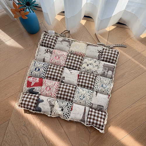 Thickened Korean chair cushion, seat cushion, pastoral floral fabric cushion, dining chair cushion, bubble cushion, wholesale