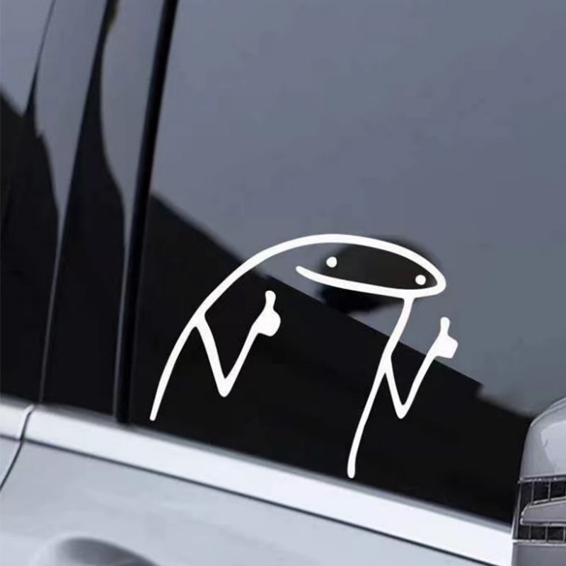Venta caliente Comercio exterior reflexivo coche pegatinas vertical pulgar pegatinas personaje de dibujos animados coche pegatinas línea Garland vidrio coche pegatinas