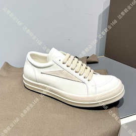 鼎版自主RO侵权款男鞋小三角奶香底厚底真皮休闲板鞋潮