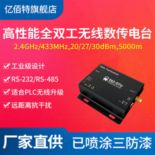 2.4G wireless module full duplex automatic frequency hopping high-speed data transmission radio DTU transparent RS485/RS232 interface