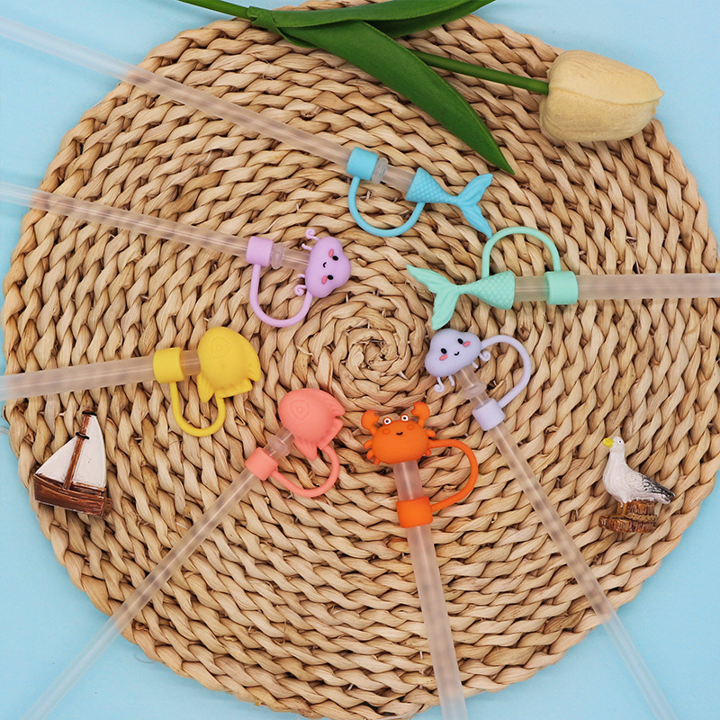 Nuevo SeaWorld polvo tapón cubierta de paja de silicona cubierta de paja transfronteriza Stanley cubierta de paja 7 - 10mm tapa de paja