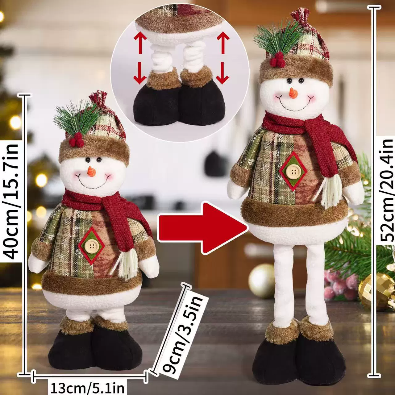 Telescopic Christmas doll for elderly, atmospheric decorations