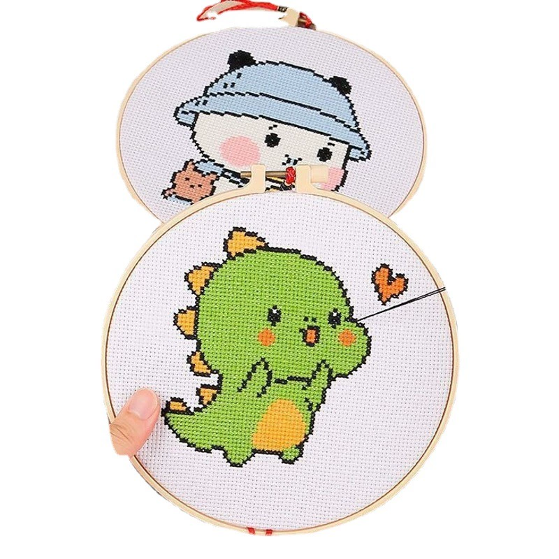 Детская вышивка крестиком новый мультфильм животных ручной работы простая вышивка нитками маленький кулон Начинающий новичок материал сумка для вышивки