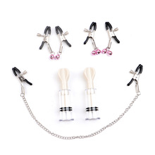 sm情趣用品双链乳夹组合套装女性刺激咪咪乳夹链性爱玩具源头工厂