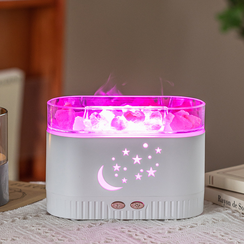 Máquina de aromaterapia de sal de cristal creativa nueva 2025, luz nocturna colorida, humidificador silencioso, máquina de aromaterapia de fragancia automática para el hogar