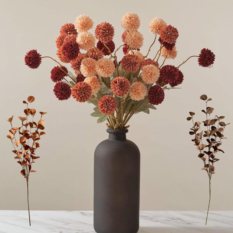Simulation 5 head autumn dandelion wedding living room mini table tennis chrysanthemum silk flower ball chrysanthemum dandelion simulation flower Simulation 5 head autumn dandelion wedding living room mini table tennis chrysanthemum silk flower ball chrysanthemum dandelion simulation flower