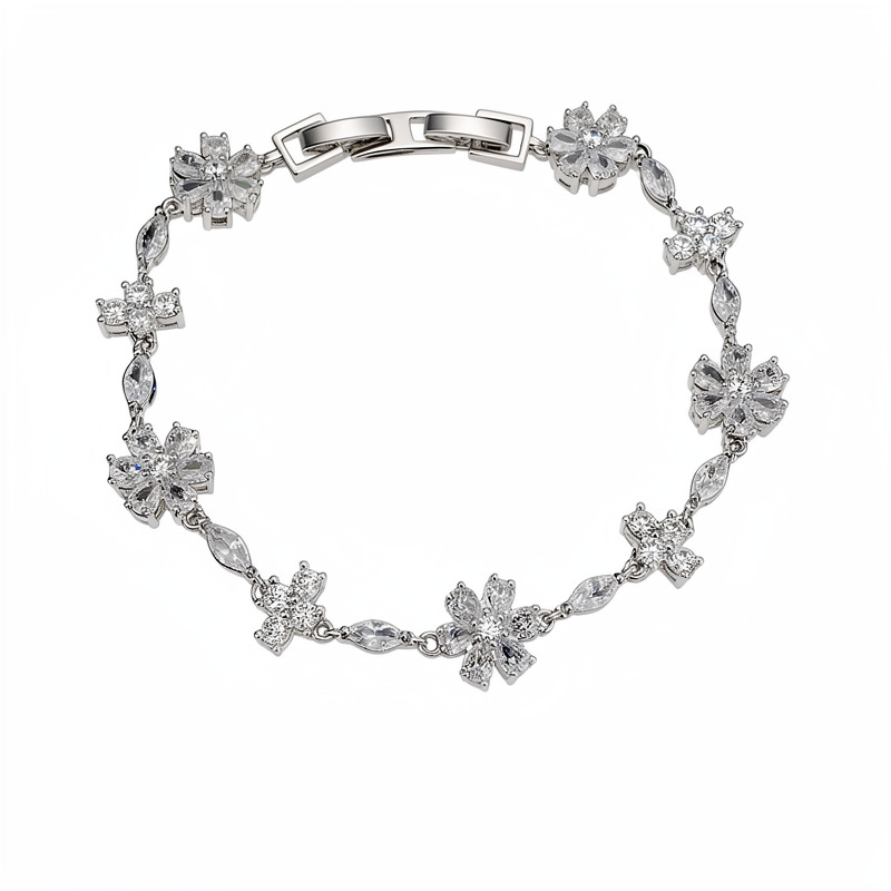 Medieval vintage flor de piedra cruz de empalme pulsera de hebilla pulsera de nicho lujosa joyas de mano delicadas