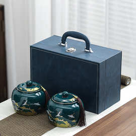 通用茶叶包装礼盒空盒子窑变陶瓷罐子空罐散茶罐高档茶叶罐礼盒装