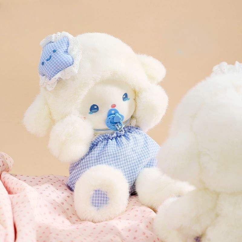 Trendy Popular Sleepy Snotty Little Sheep Plush Toy for Girls, Sleep Comfort Pillow with Magnetic Pacifier, Little Sheep Doll Gift