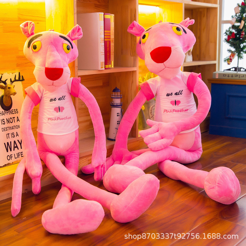 Internet Celebrity Pink Panther Naughty Leopard Doll Tigger Stuffed Toy Doll Girl Long Pillow Rag Doll Manufacturer