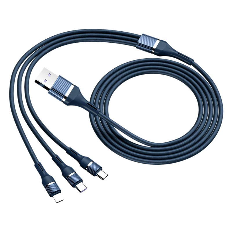 Кабель для передачи данных с оплеткой «один-три», сверхбыстрый зарядный кабель, подходящий для кабеля для передачи данных Apple typec, кабель для быстрой зарядки «три в одном»