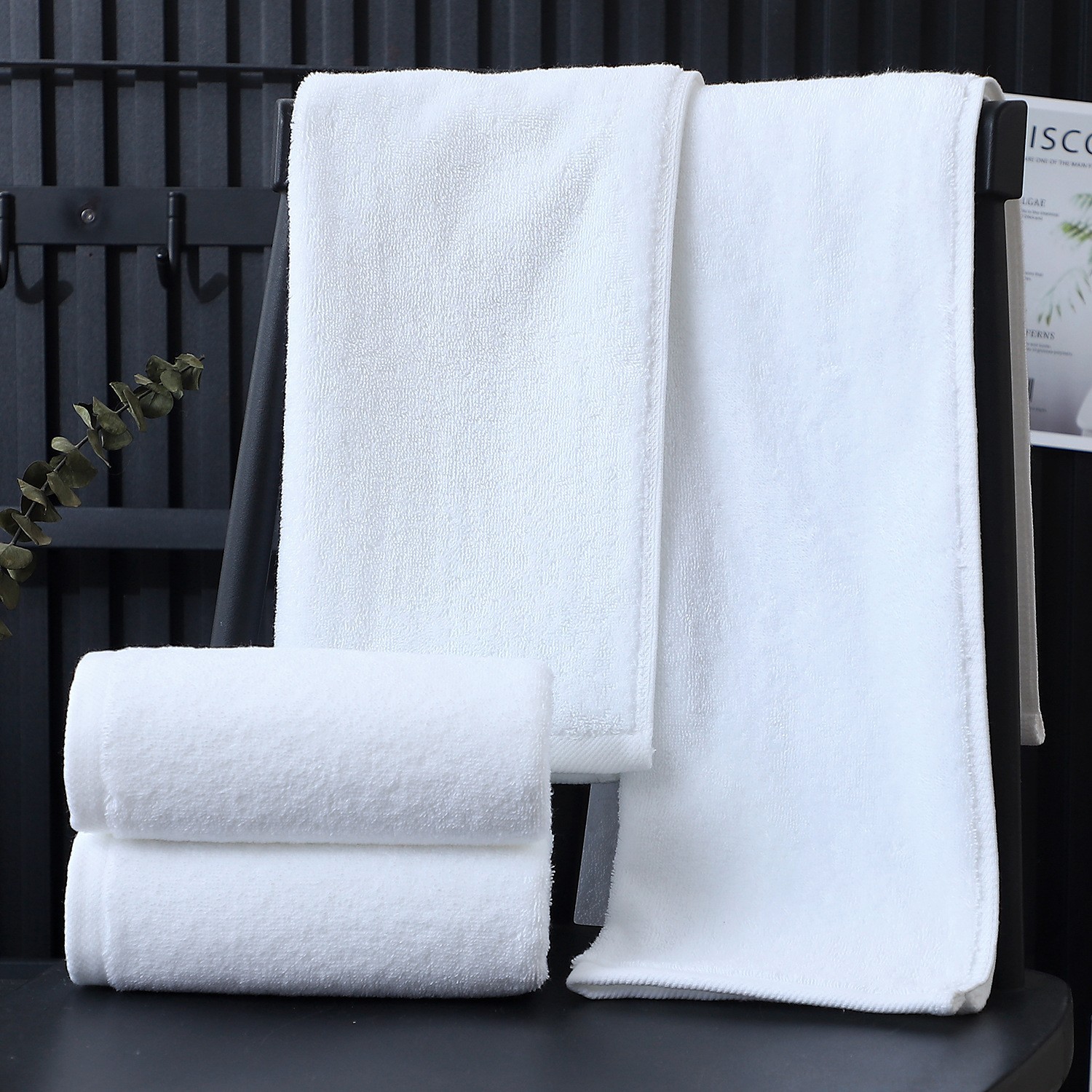 Gaoyang Pure Cotton Five-Star Hotel White Bath Towel, All-Cotton Platinum Satin, Suitable for Beauty Salons and Guesthouses, Enlarged and Thickened, Highly Absorbent, Does Not Shed Lint