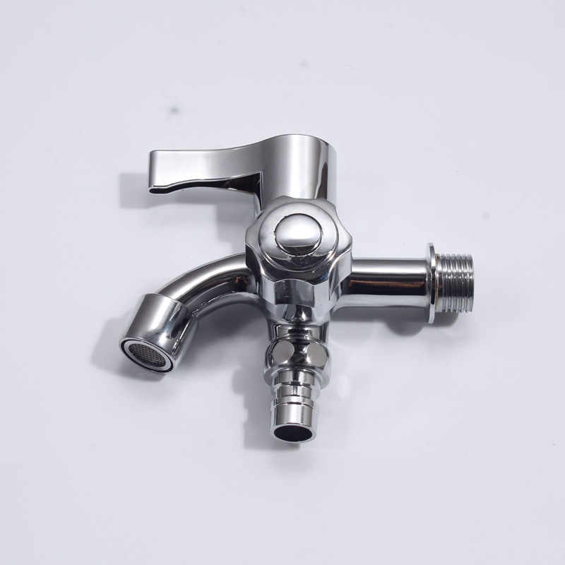 Cheap multi-functional dual-purpose washing machine faucet low price one in two out quick open single cold copper core faucet