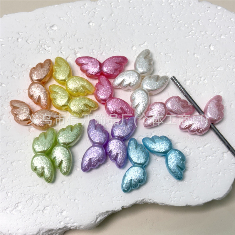 Through-Hole Wrinkled Imitation Pearl Silk Angel Wings Beaded Pen Accessories Phone Case Chain DIY Handmade Jewelry Through-Hole Wrinkled Imitation Pearl Silk Angel Wings Beaded Pen Accessories Phone Case Chain DIY Handmade Jewelry