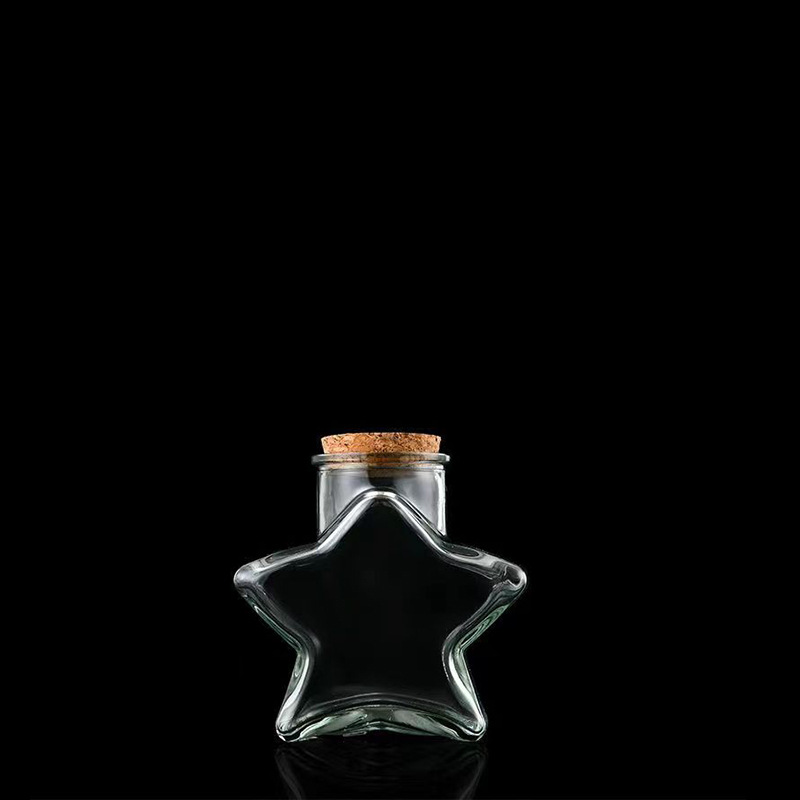 Botella de vidrio de deseo tapones de madera botella grande deseo flotante botella de estrella de suerte origami de alto valor de belleza pequeña botella vacía adornos