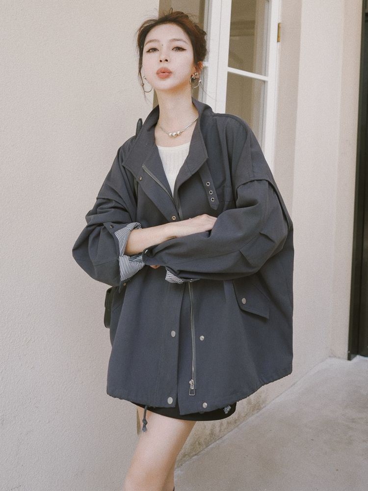 Windbreaker Jacket for Women Spring and Autumn New Style Short Style Niche High-End Fashion