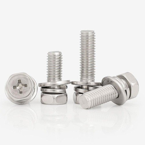 GB9074.13 Cross Slot Countersunk Outer Hex Combination Bolt, Cross Outer Hex Three-Combination Screw M3--M10