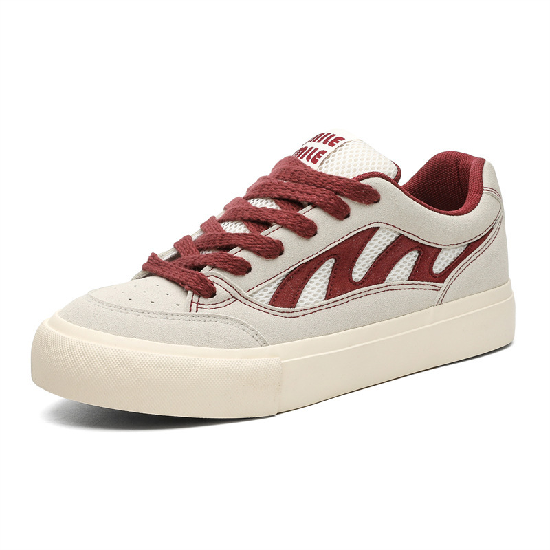 2025 nuevos zapatos blancos de estilo retro, zapatos de todo fósforo, zapatos casuales de tiro callejero de estilo ins para hombres, zapatos de estudiante de moda, zapatos de hombre