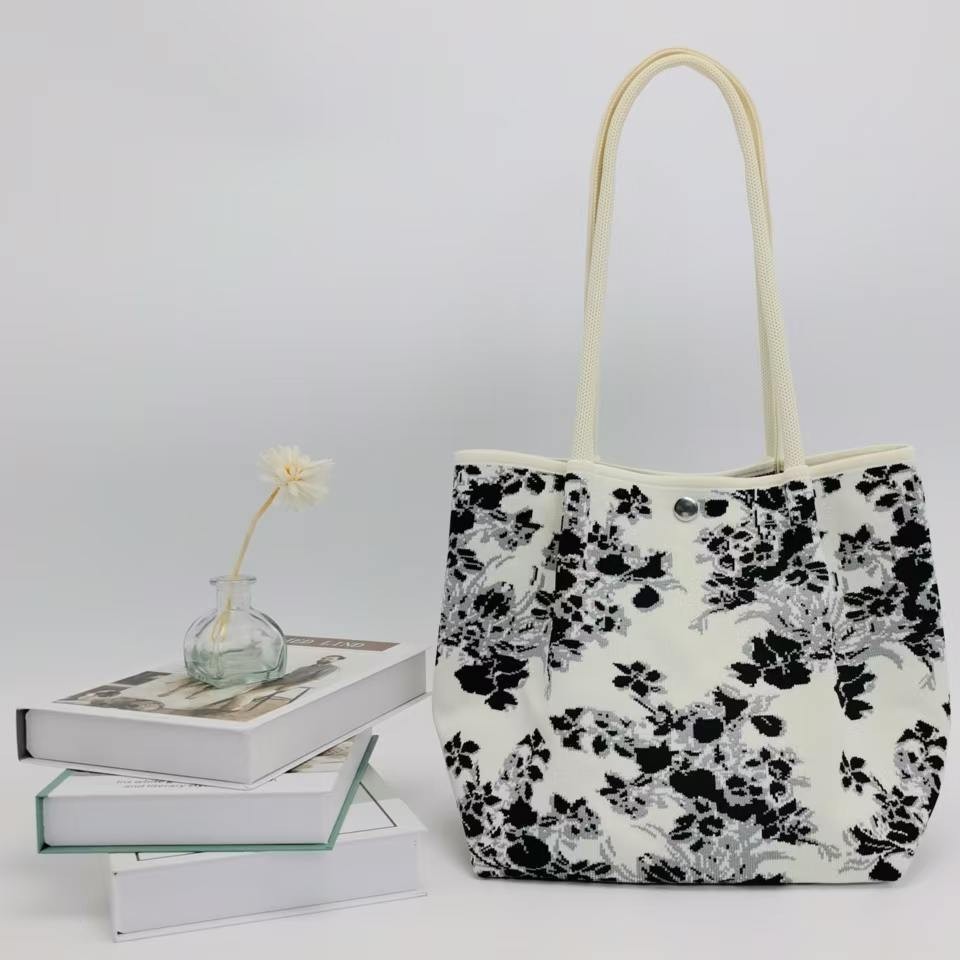 Ink Jacquard New Style Artistic Fashion Women's Knitted Bag Women's Handbag Shoulder Bag New Chinese Style Knitted Bag