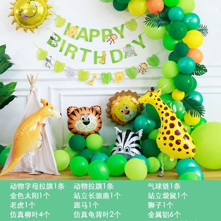 Aniversario del bebé Feliz cumpleaños Decoraciones de fiesta Escena Diseño de niños Niñas Paquete de globos Pared de fondo