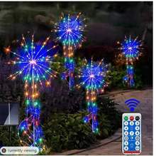 LED太阳能地插烟花灯庭院草坪灯蒲公英圣诞节装饰灯