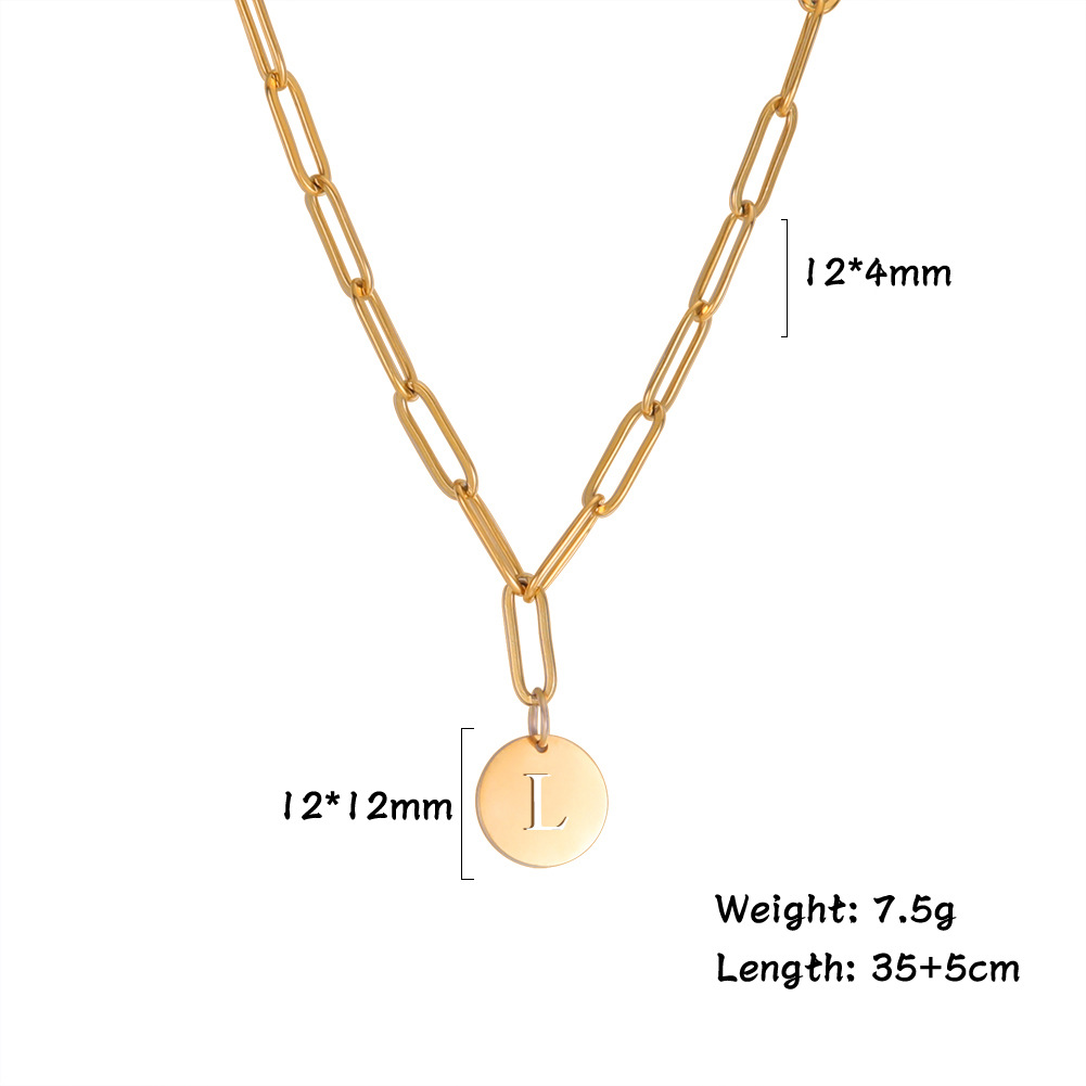 Letter Pattern Women'S Gender Plating Design Fashion Letter Stainless Steel Plating Pendant Necklace 1 Piece
