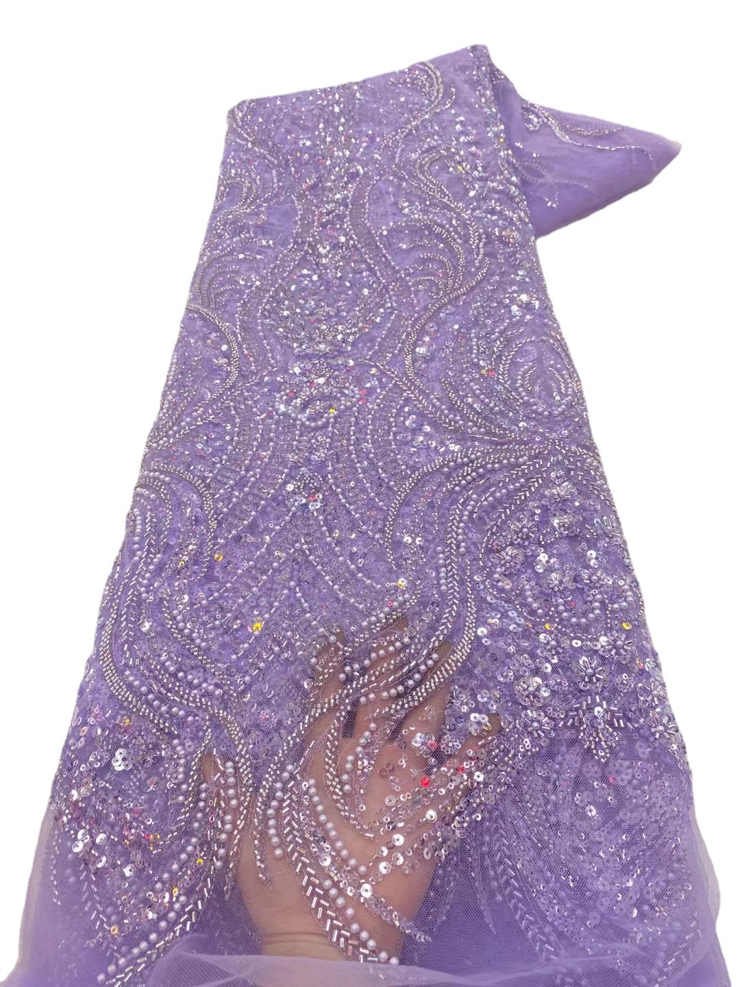 Grano de encaje stock suministro de malla cuentas tubo tela vestido de novia bordado encaje JX3088