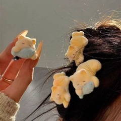 卡通可爱小猫吃鱼发夹植绒可爱少女心侧边刘海夹鸭嘴夹卡通发饰女