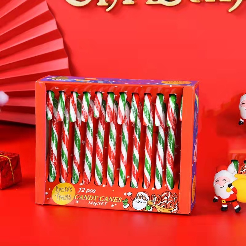 크리스마스 지팡이 사탕 [빨강, 녹색, 흰색 12개입] 1박스