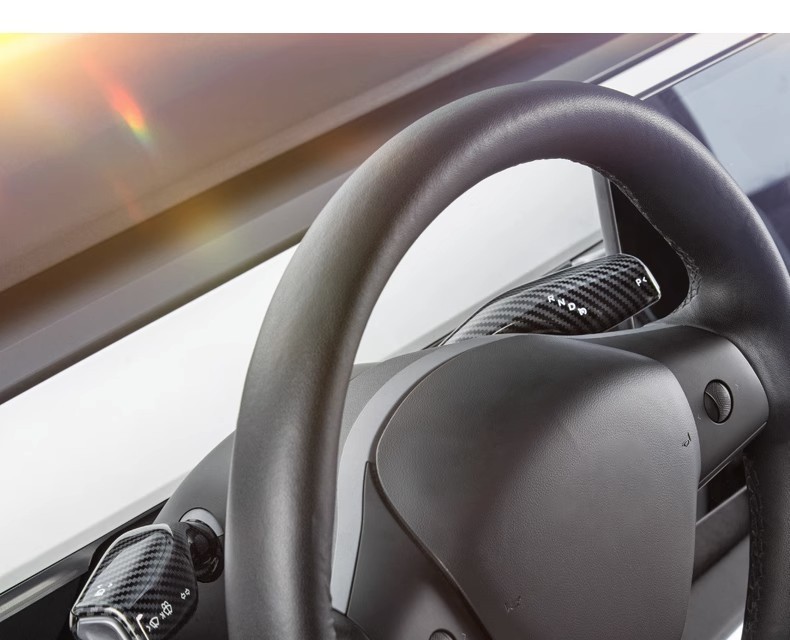 Suitable for Tesla Model3/Y gear rod cover interior decoration handle decorative patch carbon fiber lever modification ya accessories