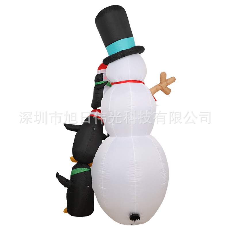 跨境圣诞节充气企鹅雪人气模户外装饰玩具发光商场冬季摆件装饰品