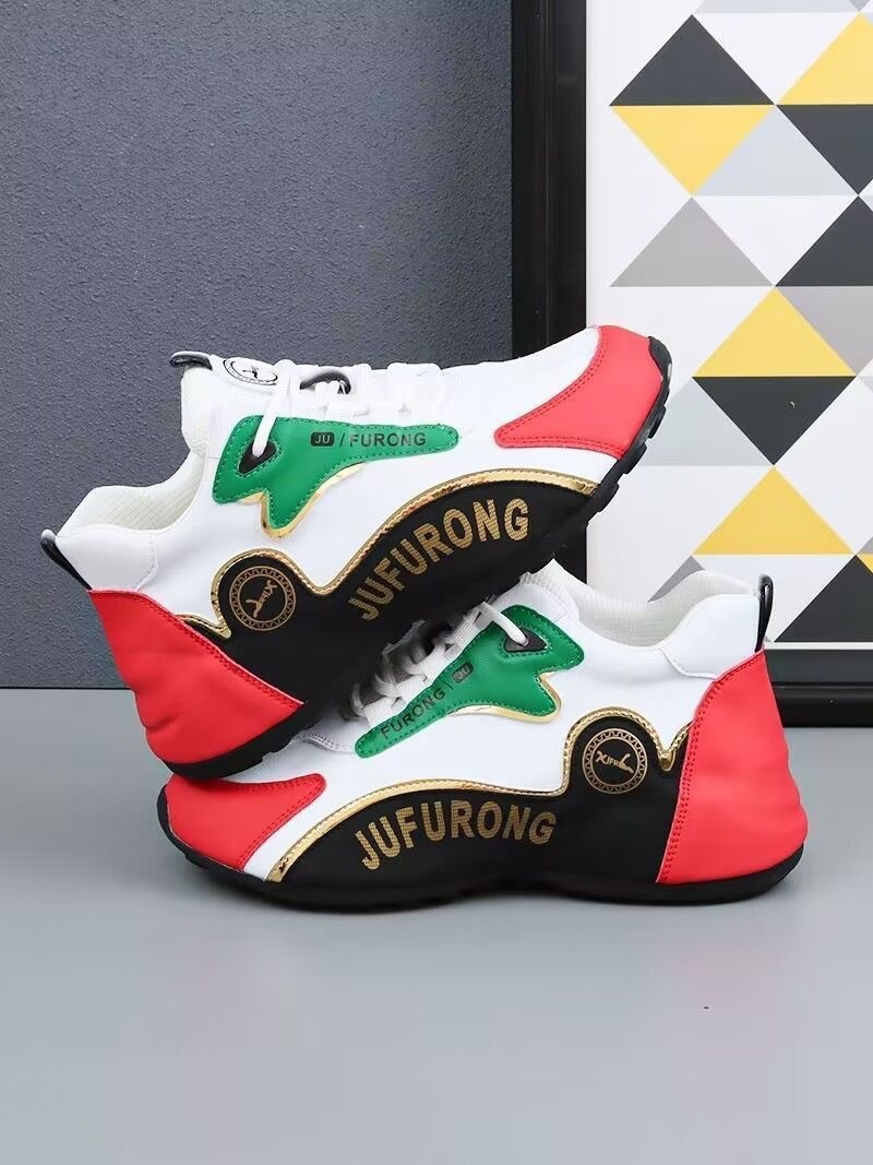 Chaussures pour hommes, baskets blanches unisexes épaisses, chaussures de sport tendance pour le printemps, style populaire sur TikTok, chaussures de papa pour couples_voghion.com