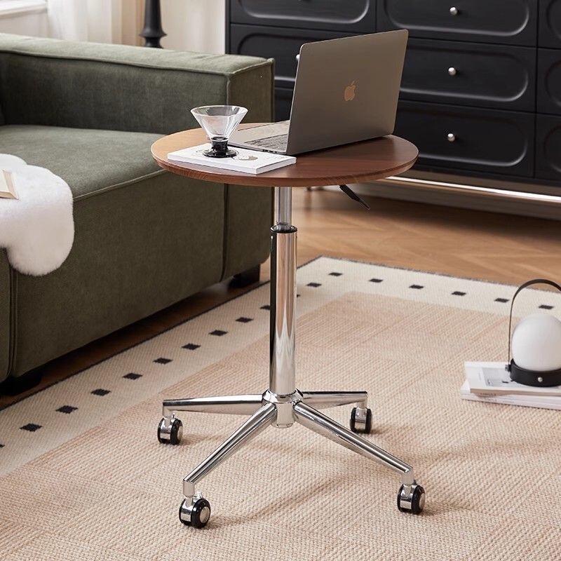 Light Luxury Movable Computer Desk, Adjustable Height Coffee Table, Vintage Style Round Dining Table, Rental Apartment Balcony Laptop Side Table Light Luxury Movable Computer Desk, Adjustable Height Coffee Table, Vintage Style Round Dining Table, Rental Apartment Balcony Laptop Side Table