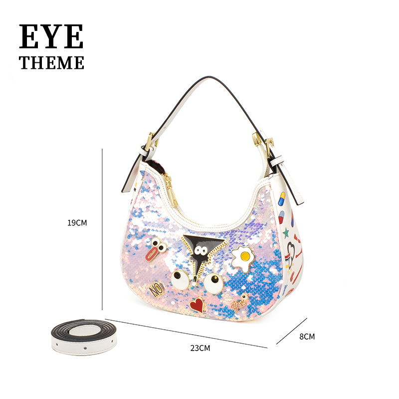 Damas 2025, bolsas de cuentas de moda de verano, bolsas de bolsas de bolsillo, cremallera debajo de las axilas, insignia de tendencia, diseño de nicho, 2848 #