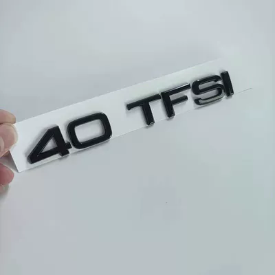 Audi TT car emblem modification: TTS black lettering, center grille emblem, TTRS logo, rear emblem, Sline side sport exterior trim (Car logo) - standard-40tfsi-gloss-black