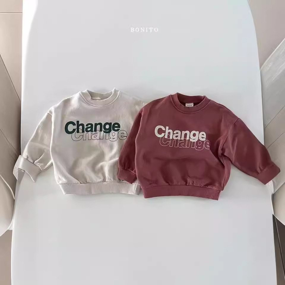 Ropa de bebé primavera estilo coreano ropa de bebé pullover primavera bebé carta suéter primavera manga larga top
