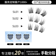 外国貿易つけまつげ、日本と韓国の手植えまつげ、太くて細い透明なステム、ヨーロッパとアメリカの貿易セグメント、東南アジアまつげSLシリーズ