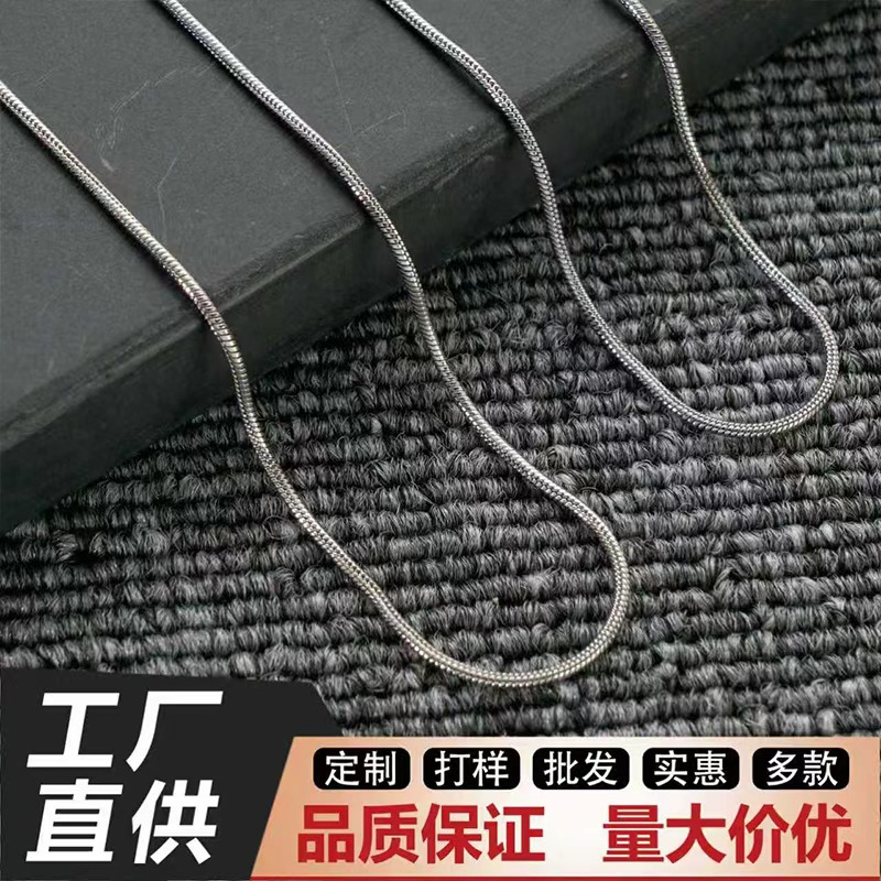 时尚跨境百搭蛇骨链双层叠戴项链女轻奢小众锁骨链高级感钛钢项链