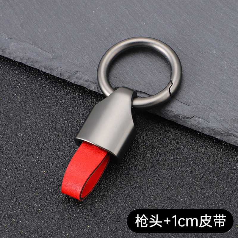 Productos transfronterizos llavero de coche de metal para hombres llavero personalizado de alta gama diseño de cuero ancho y estrecho adecuado para todos los modelos