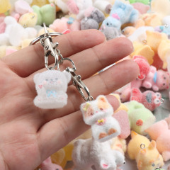 樹脂シミュレーション植毛小動物 diy キーホルダーペンダントバッグペンダントヘアピンマイクロ風景装飾装飾品