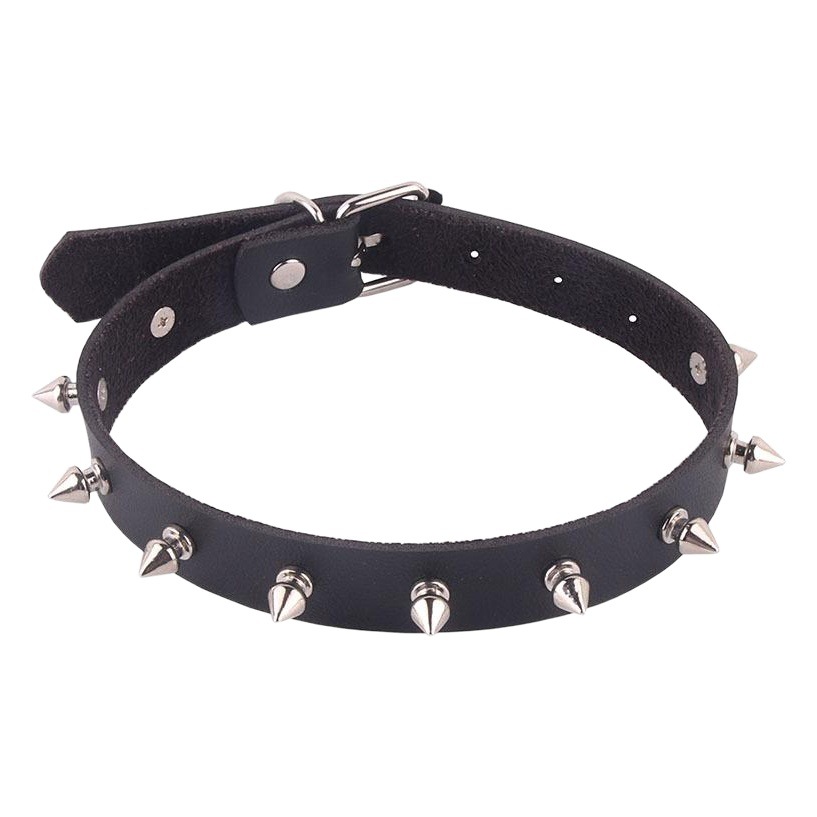 Directo de fábrica europea y americana personalizada cuero punk estrella clavícula cadena japonesa y coreana Harajuku aleación señaló collar de remache