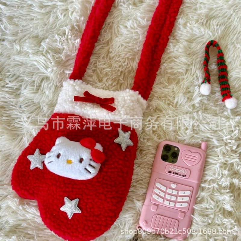 Hello Kitty, перчатки, зимняя сумка через плечо, интернет-знаменитость